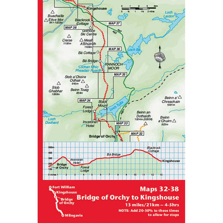 West Highland Way guidebook by Trailblazer Bridge of Orchy to Kingshouse map