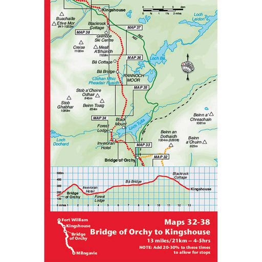 West Highland Way guidebook by Trailblazer Bridge of Orchy to Kingshouse map