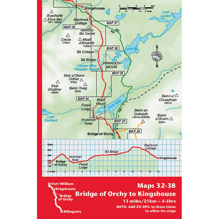 West Highland Way guidebook by Trailblazer Bridge of Orchy to Kingshouse map