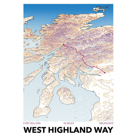 West Highland Way contours print 