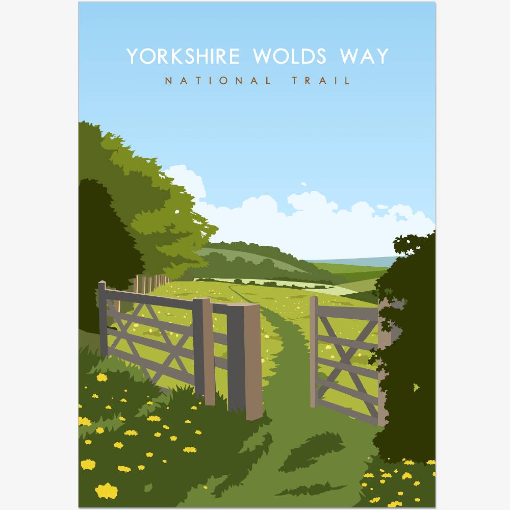 Yorkshire Wolds Way National Trail Poster - a Trail to Remember