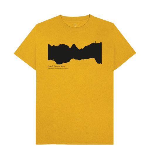 Sunflower Yellow South Downs Way 'elevation profile' Men's T-Shirt