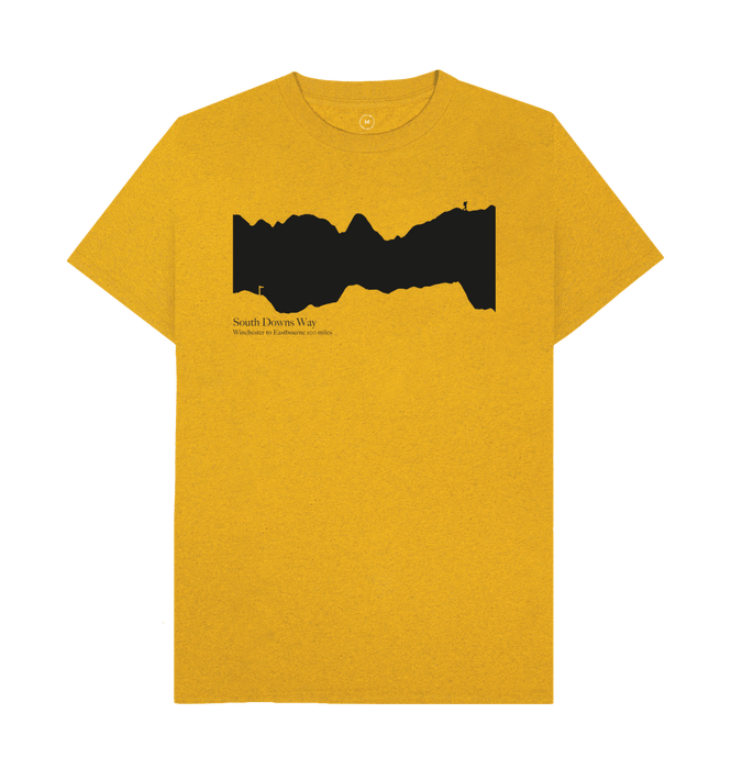 Sunflower Yellow South Downs Way 'elevation profile' Men's T-Shirt