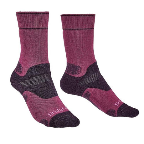 Bridgedale merino mid weight sock - berry colour