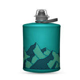 Stow glacier blue 500ml water bottle with mountain design