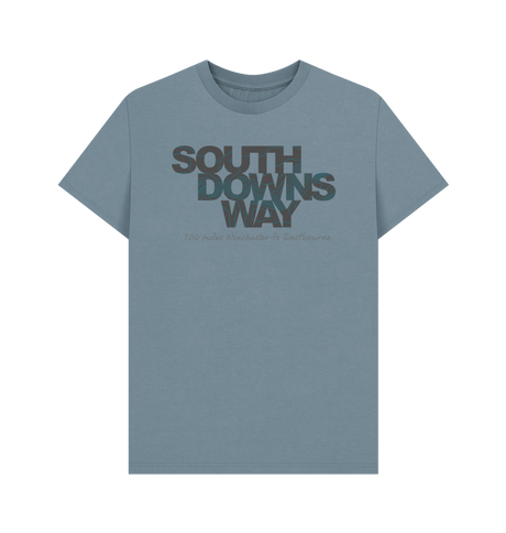 Stone Blue Printed T-shirt Front
