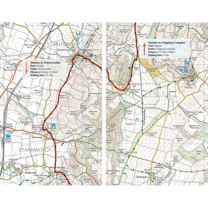 Cotswold Way map booklet Ordnance Survey map Stanton