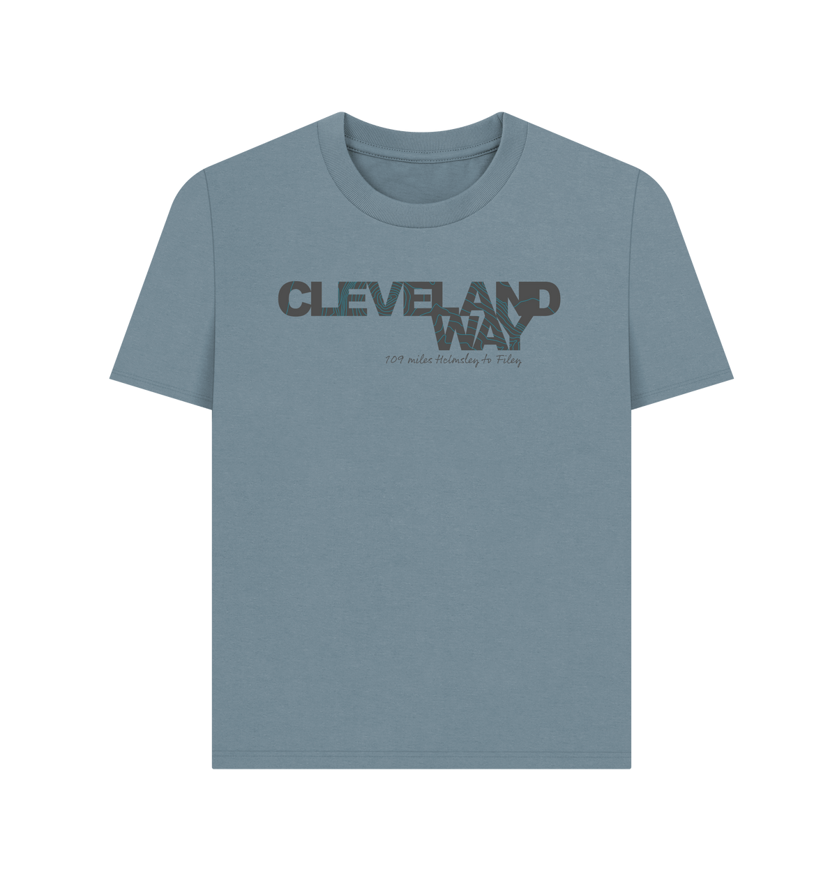 Stone Blue Printed T-shirt Front