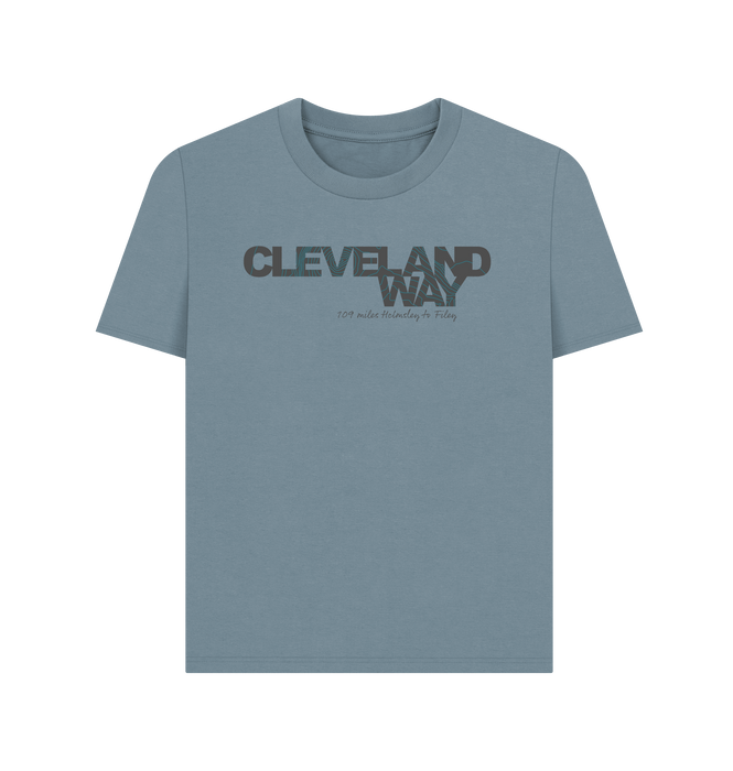 Stone Blue Printed T-shirt Front