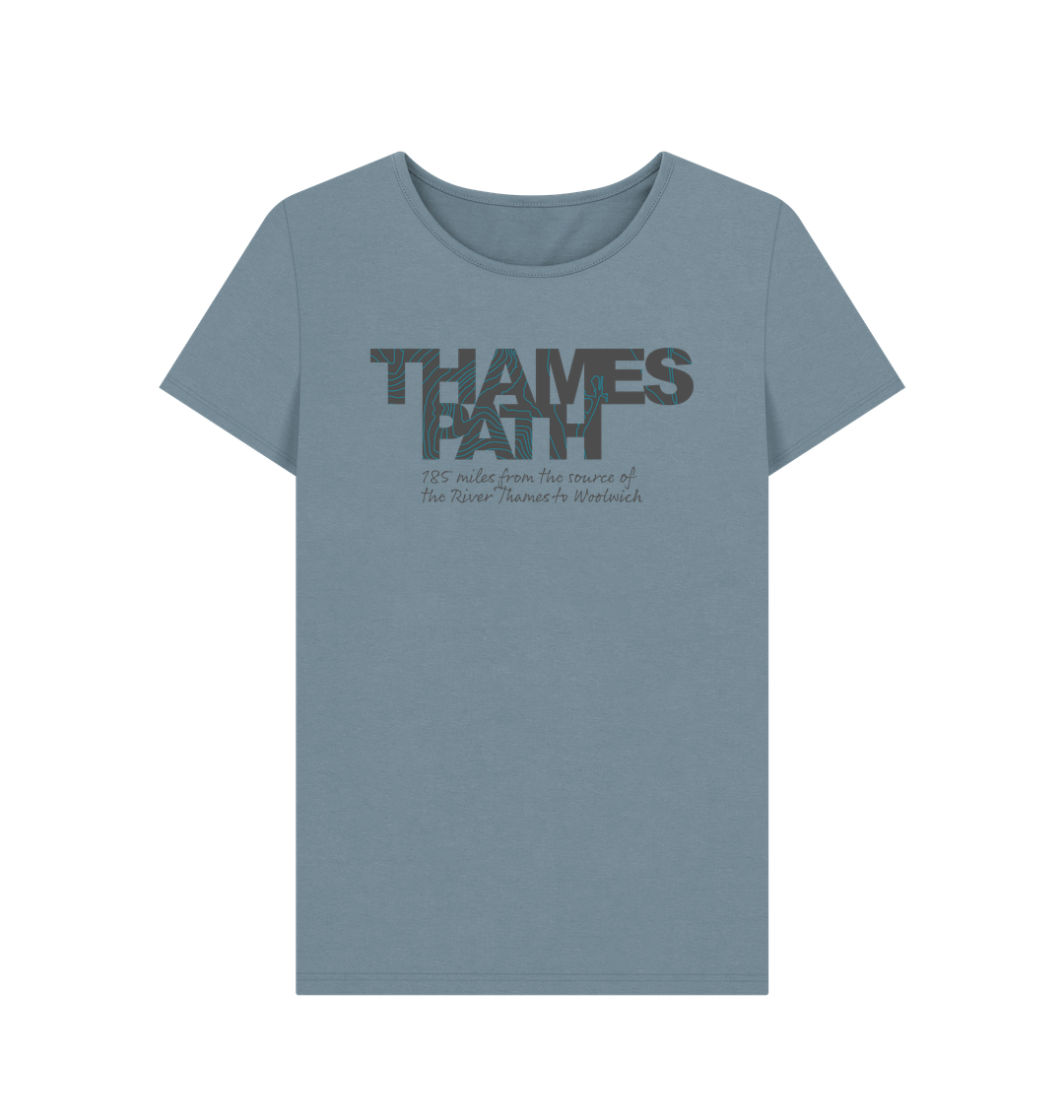 Stone Blue Printed T-shirt Front
