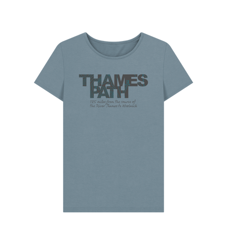 Stone Blue Printed T-shirt Front