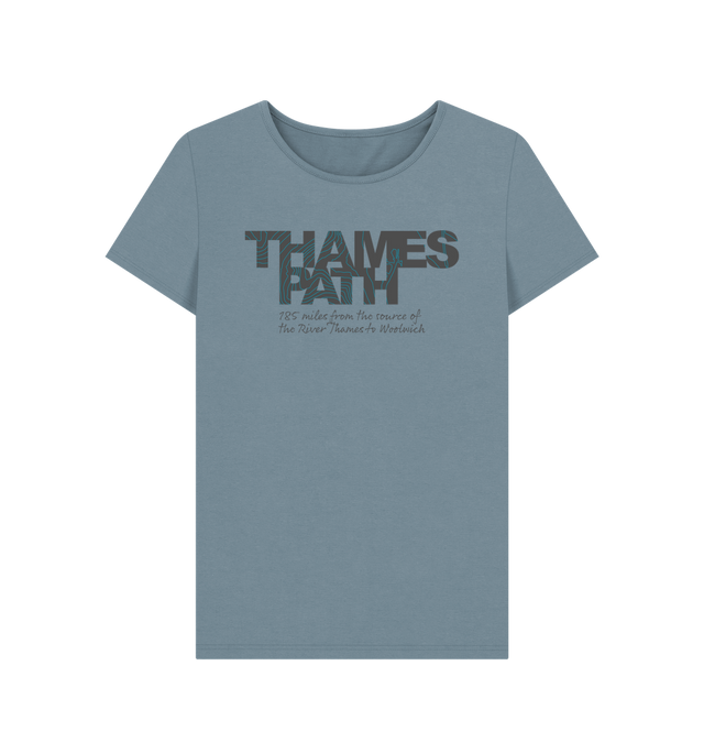 Stone Blue Printed T-shirt Front
