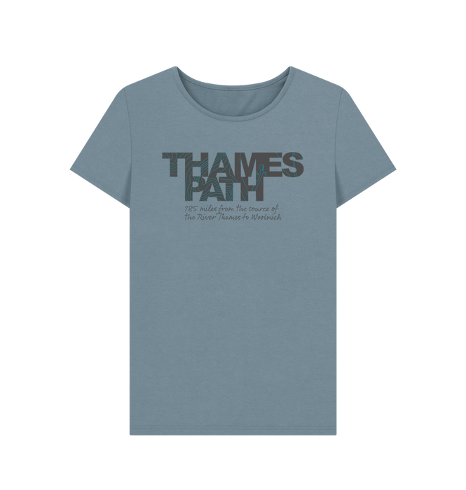 Stone Blue Printed T-shirt Front