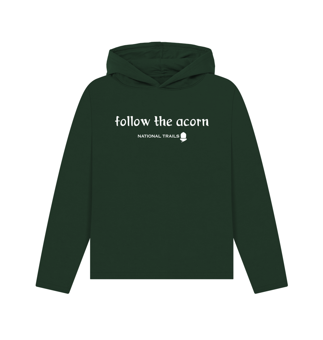 Women's 'Follow the acorn' organic logo National Trails hoodie