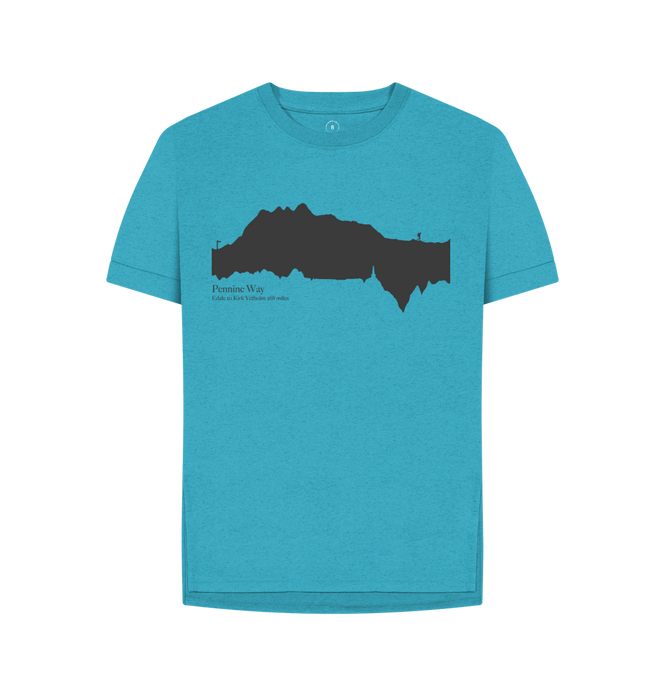 Ocean Blue Pennine Way 'elevation profile' Women's T-Shirt