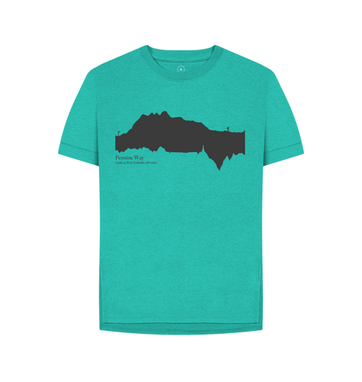 Seagrass Green Pennine Way 'elevation profile' Women's T-Shirt