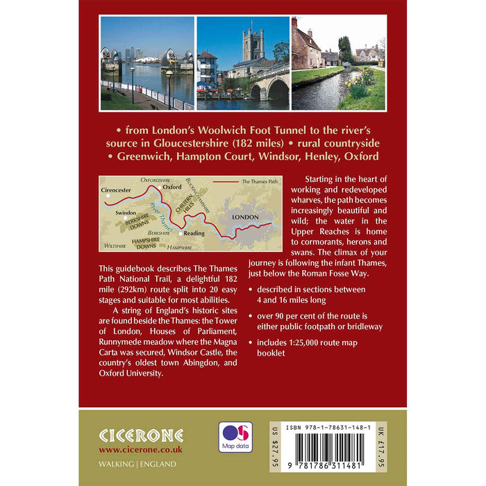 Walking the Thames Path guidebook by Cicerone back cover