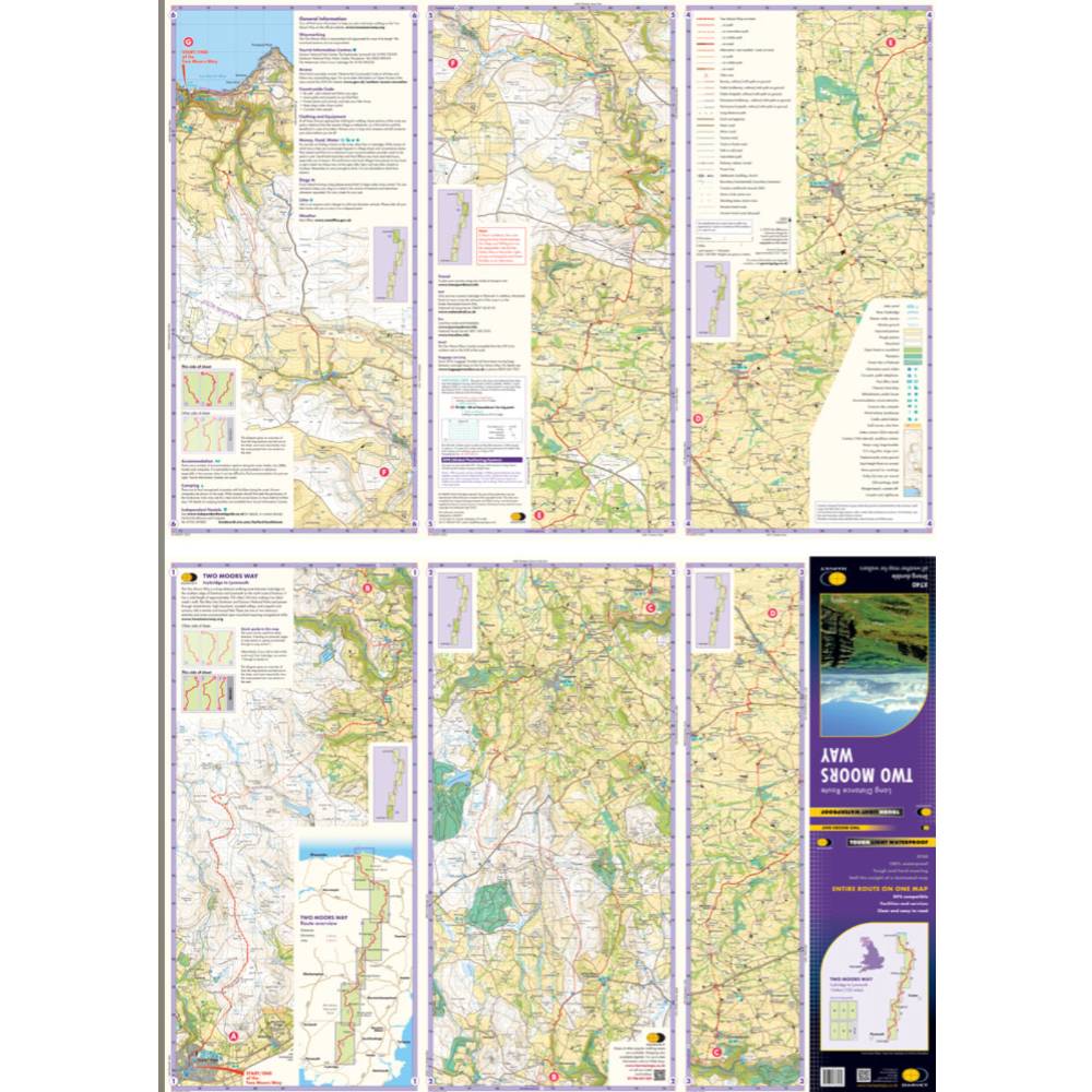 Two Moors Way Harvey Map - The Trails Shop 
