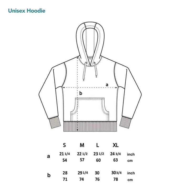 National Trail unisex hoodie size chart