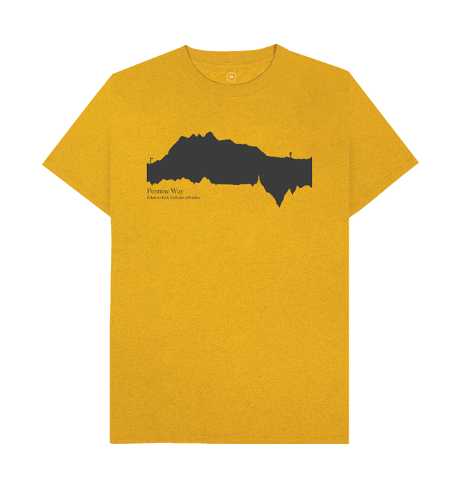 Sunflower Yellow Pennine Way 'elevation profile' Men's T-Shirt