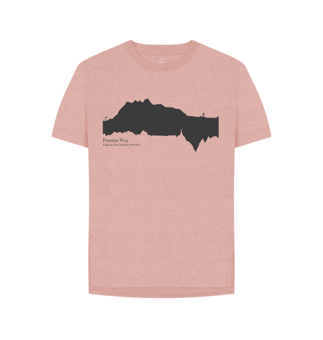 Sunset Pink Pennine Way 'elevation profile' Women's T-Shirt