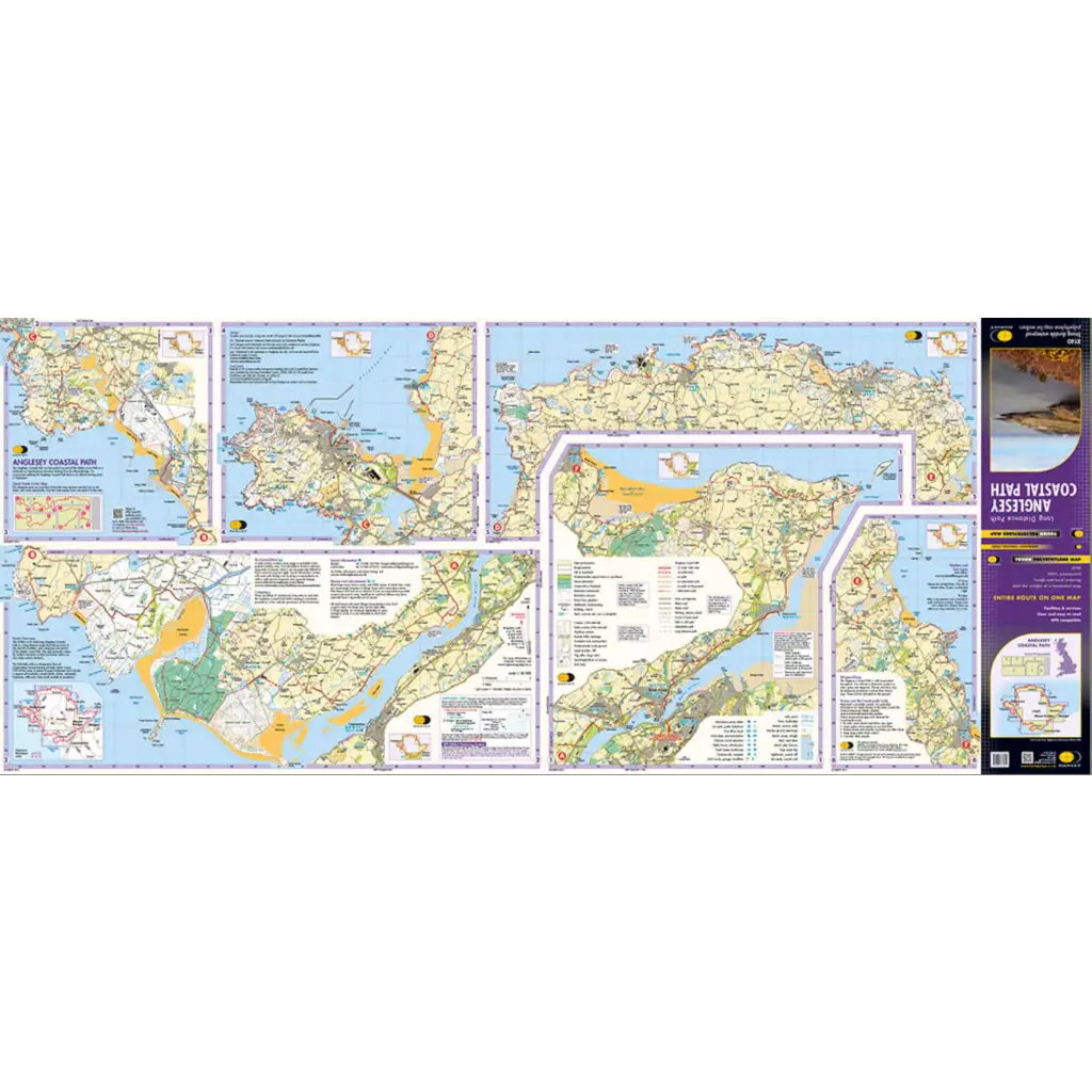 Anglesey Coastal Path Harvey Map unfolded