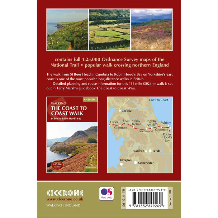 Coast to Coast map booklet reverse from The Trails Shop