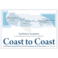 Coast to Coast Walk Completion Certificate-The Trails Shop