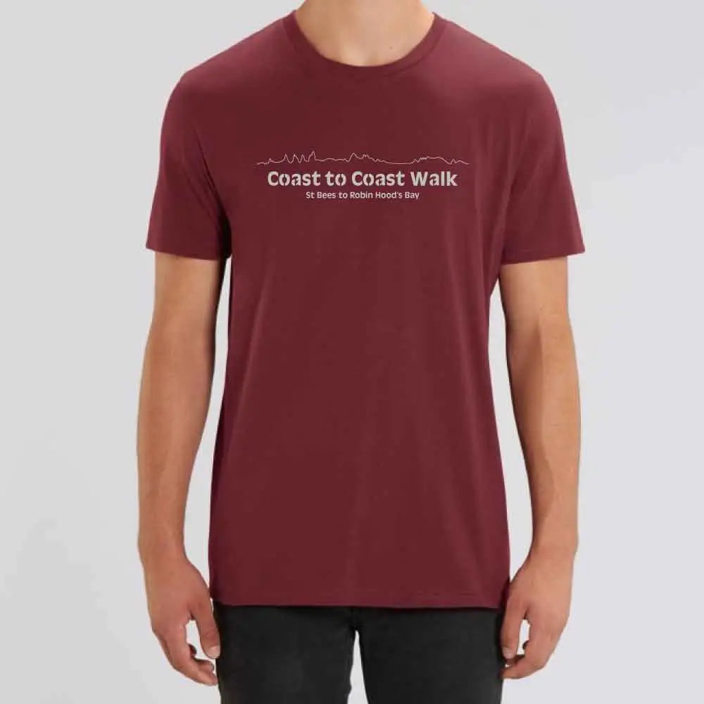 Coast to Coast Walk T-Shirt Burgundy from The Trails Shop