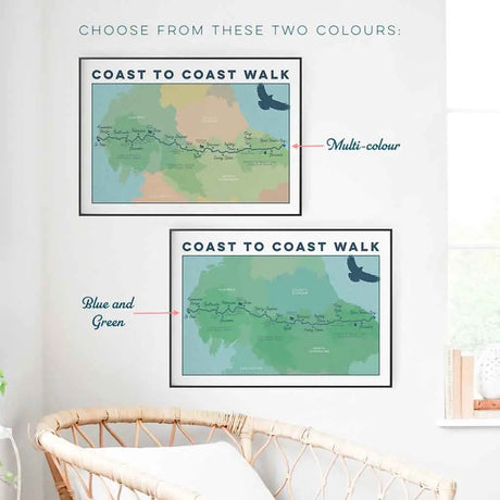Coast to Coast Walk Art Print colour options