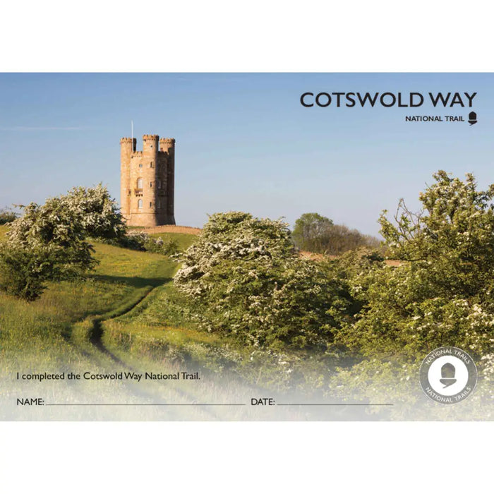 Cotswold Way National Trail Completion Certificate - Photo Design - The Trails Shop