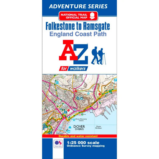 England Coast Path Folkestone to Ramsgate A-Z Adventure Map-The Trails Shop