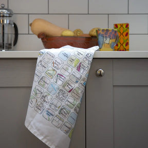 Food mosaic tea-towel-The Trails Shop