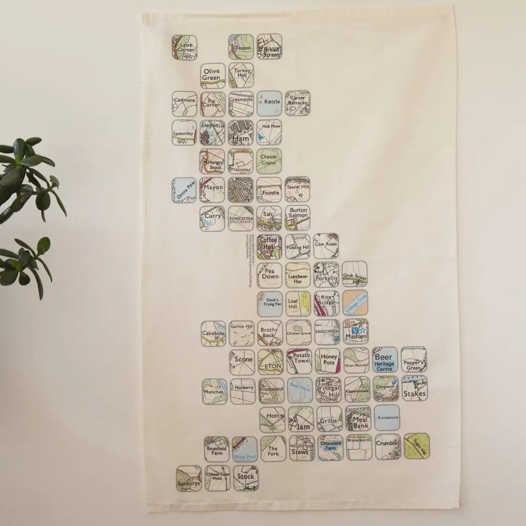Food mosaic tea-towel-The Trails Shop