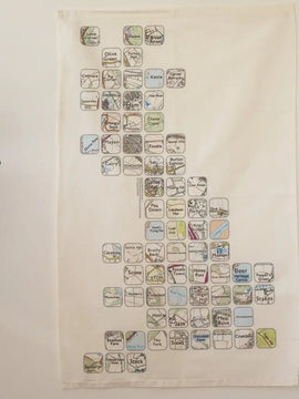 Food mosaic tea-towel