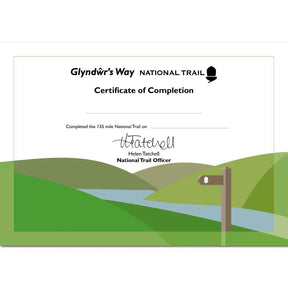 Glyndŵr's Way National Trail Completion Certificate - The Trails Shop