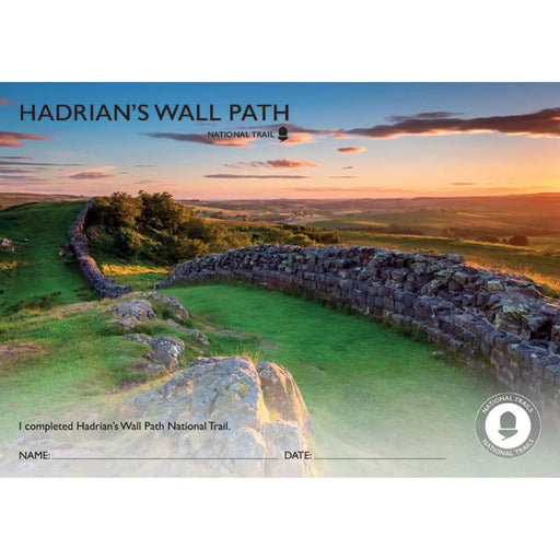 Hadrian's Wall Path National Trail Completion Certificate - Photo Design - The Trails Shop