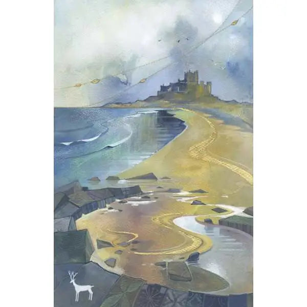 Kate Lycett greeting cards - Bamburgh Castle - Greeting &