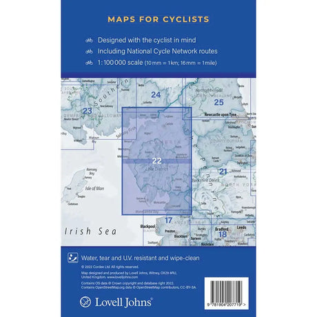 Lake District & Cumbria Cycle Map back cover