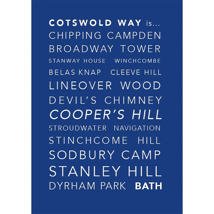 National Trails Greeting Card-Cotswold Way-The Trails Shop