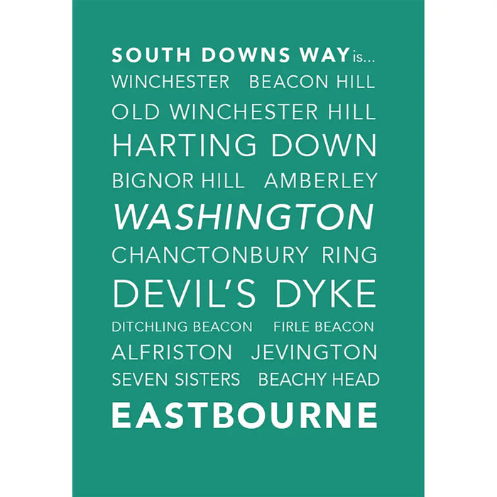 National Trails Greeting Card-South Downs Way-The Trails Shop