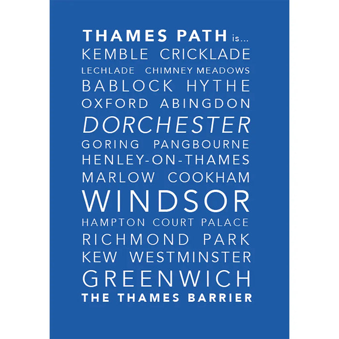National Trails Greeting Card-Thames Path-The Trails Shop