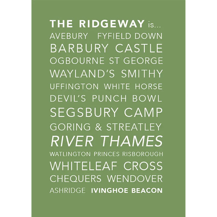 National Trails Greeting Card-The Ridgeway-The Trails Shop
