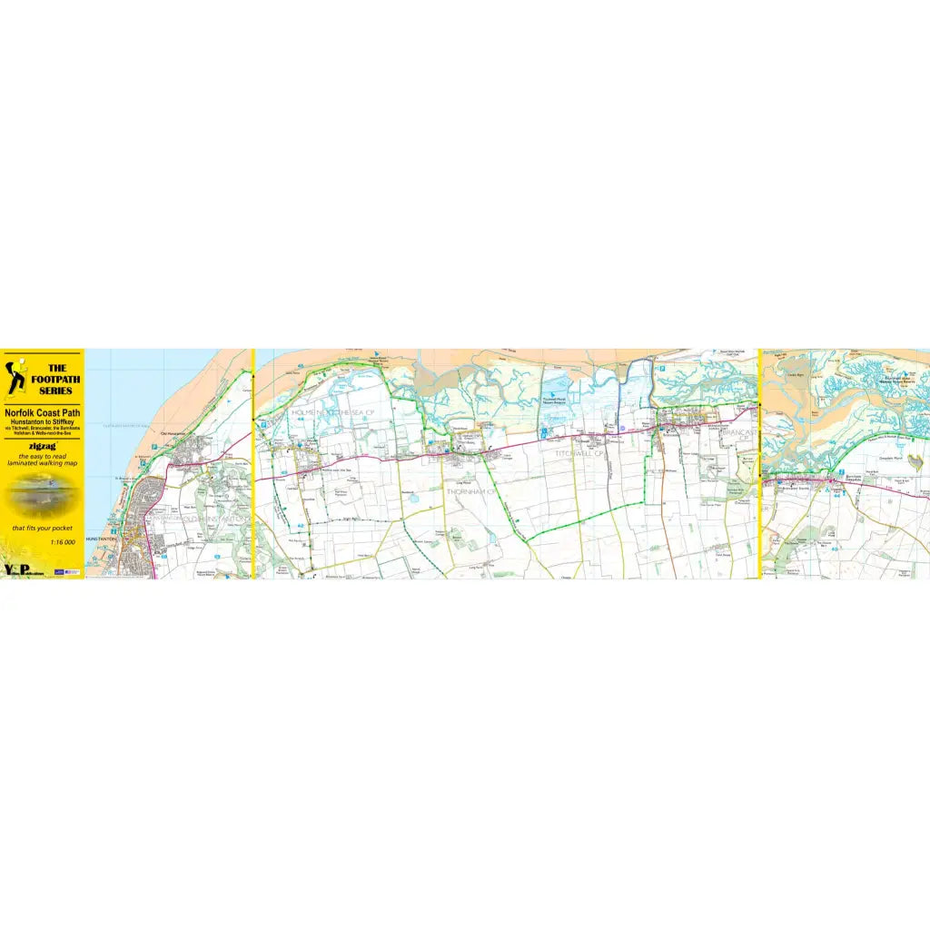 Norfolk Coast Path Zigzag map - Hunstanton to Stiffkey-The Trails Shop