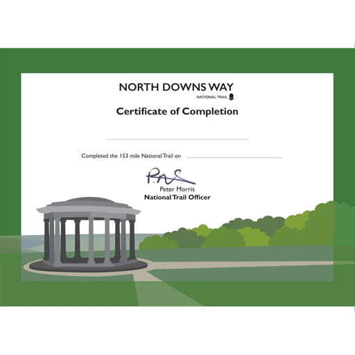 North Downs Way National Trail Completion Certificate - The Trails Shop