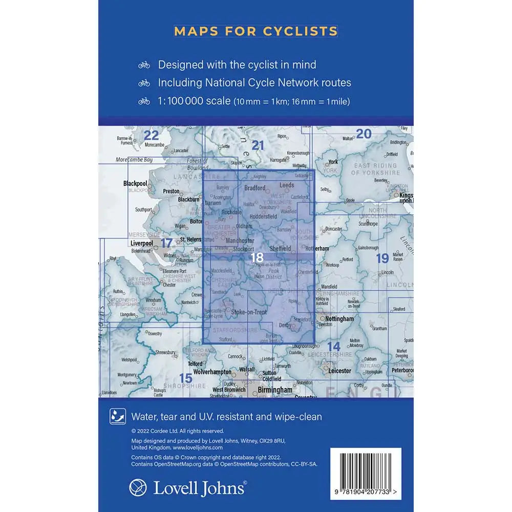Peak District Cycle Map back cover