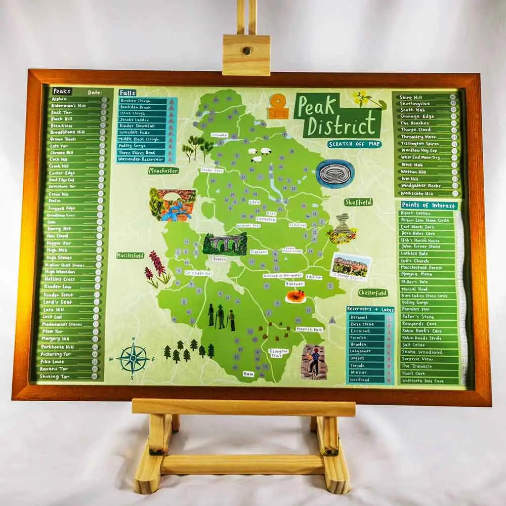 Peak District Outdoor Scratch Map The Trails Shop