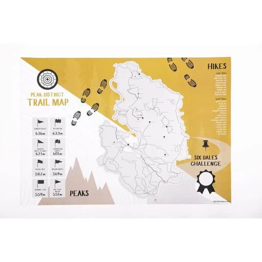 Peak District Trail Scratch Map-The Trails Shop