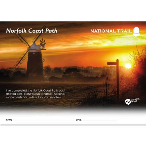 Norfolk Coast Path National Trail Completion Certificate - The Trails Shop
