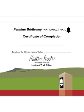 Pennine Bridleway Completion Certificate